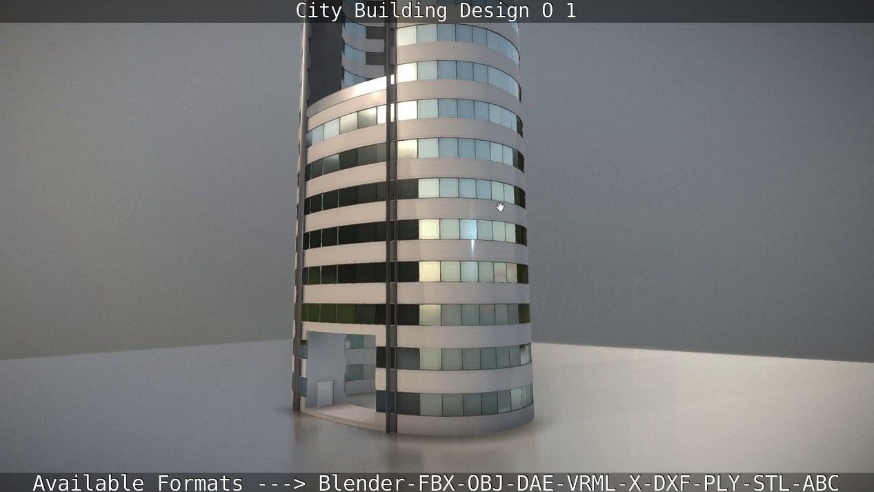City Building Design O-1 Low-poly 3D model_35