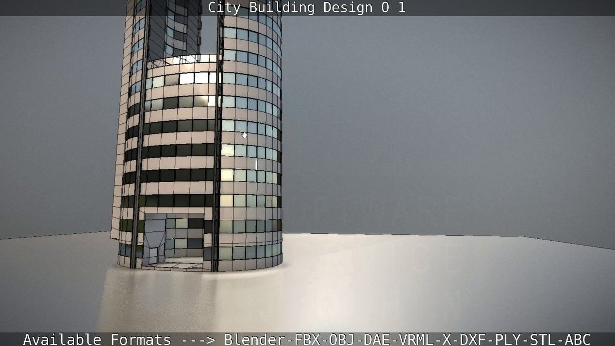 City Building Design O-1 Low-poly 3D model_68