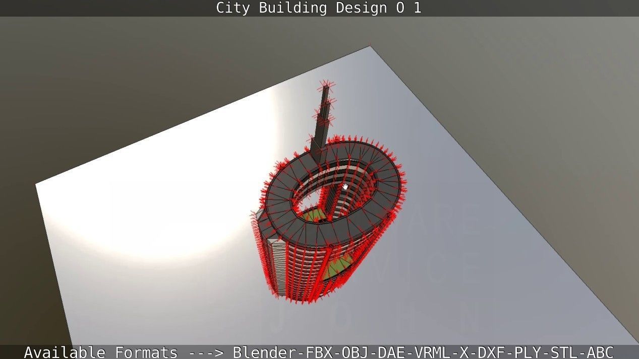 City Building Design O-1 Low-poly 3D model_55