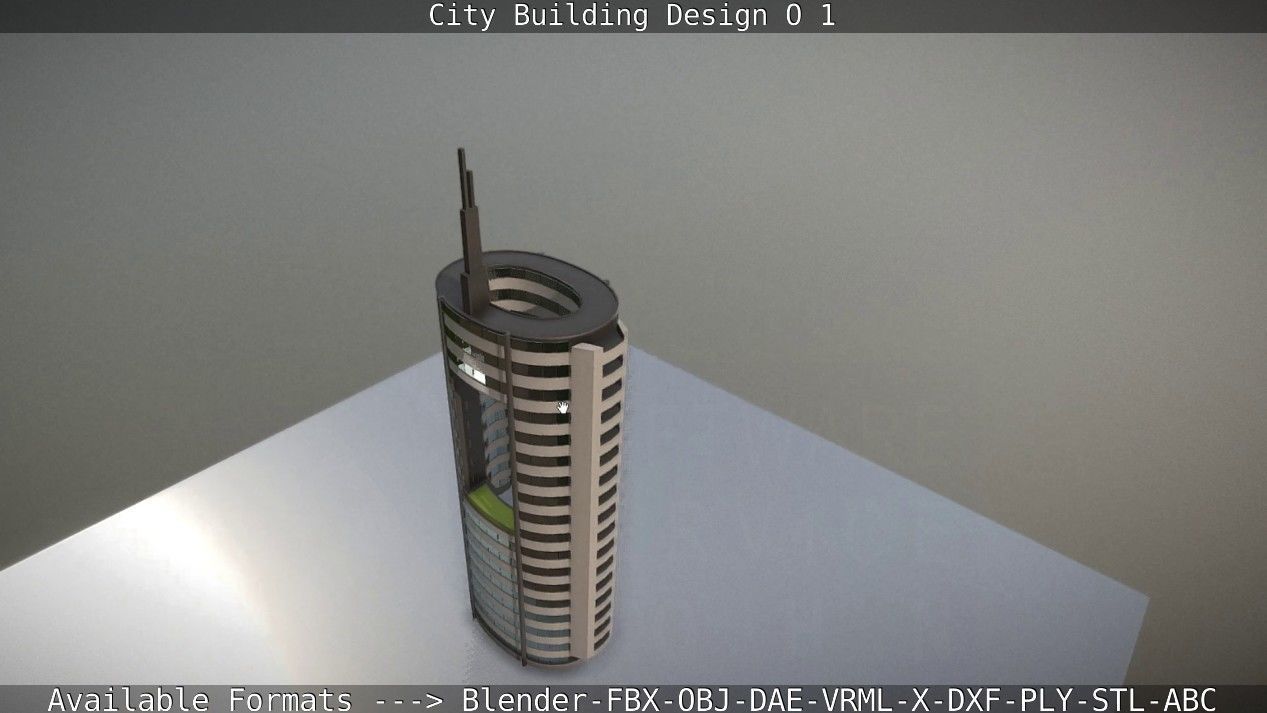 City Building Design O-1 Low-poly 3D model_95
