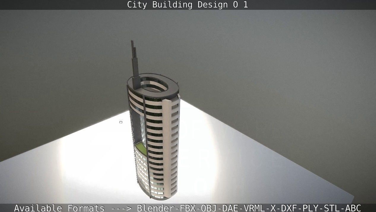 City Building Design O-1 Low-poly 3D model_98