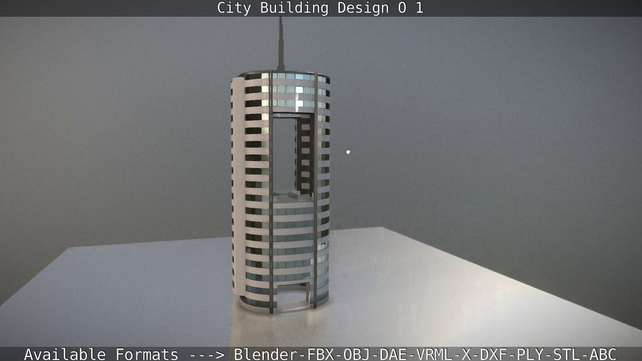 City Building Design O-1 Low-poly 3D model_14