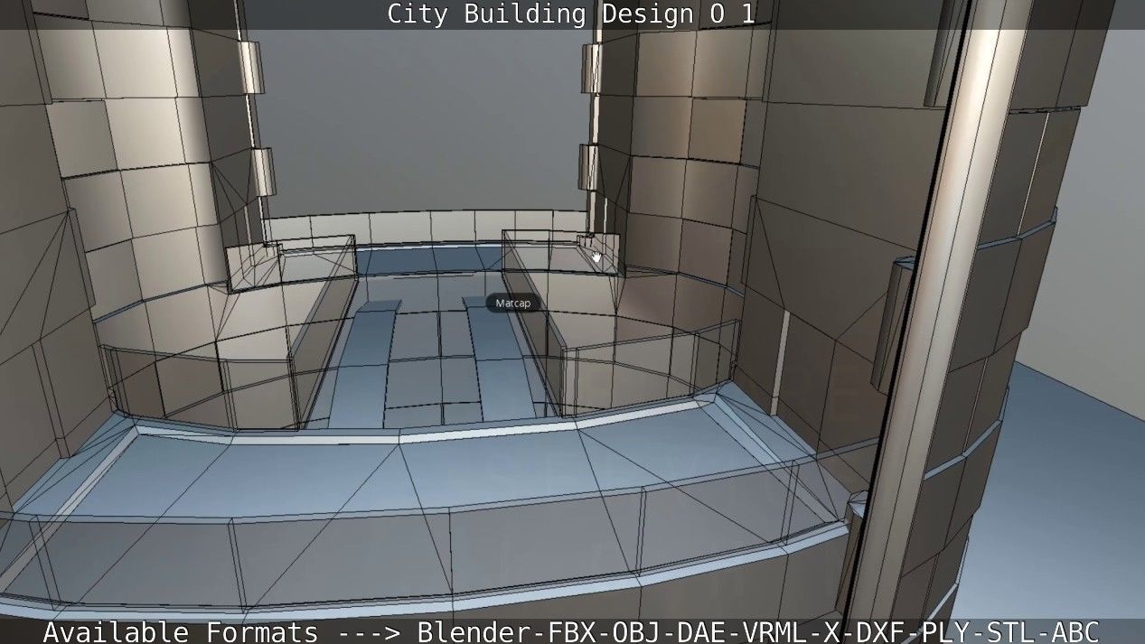 City Building Design O-1 Low-poly 3D model_58