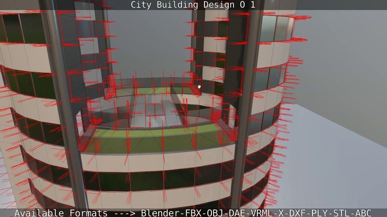 City Building Design O-1 Low-poly 3D model_61