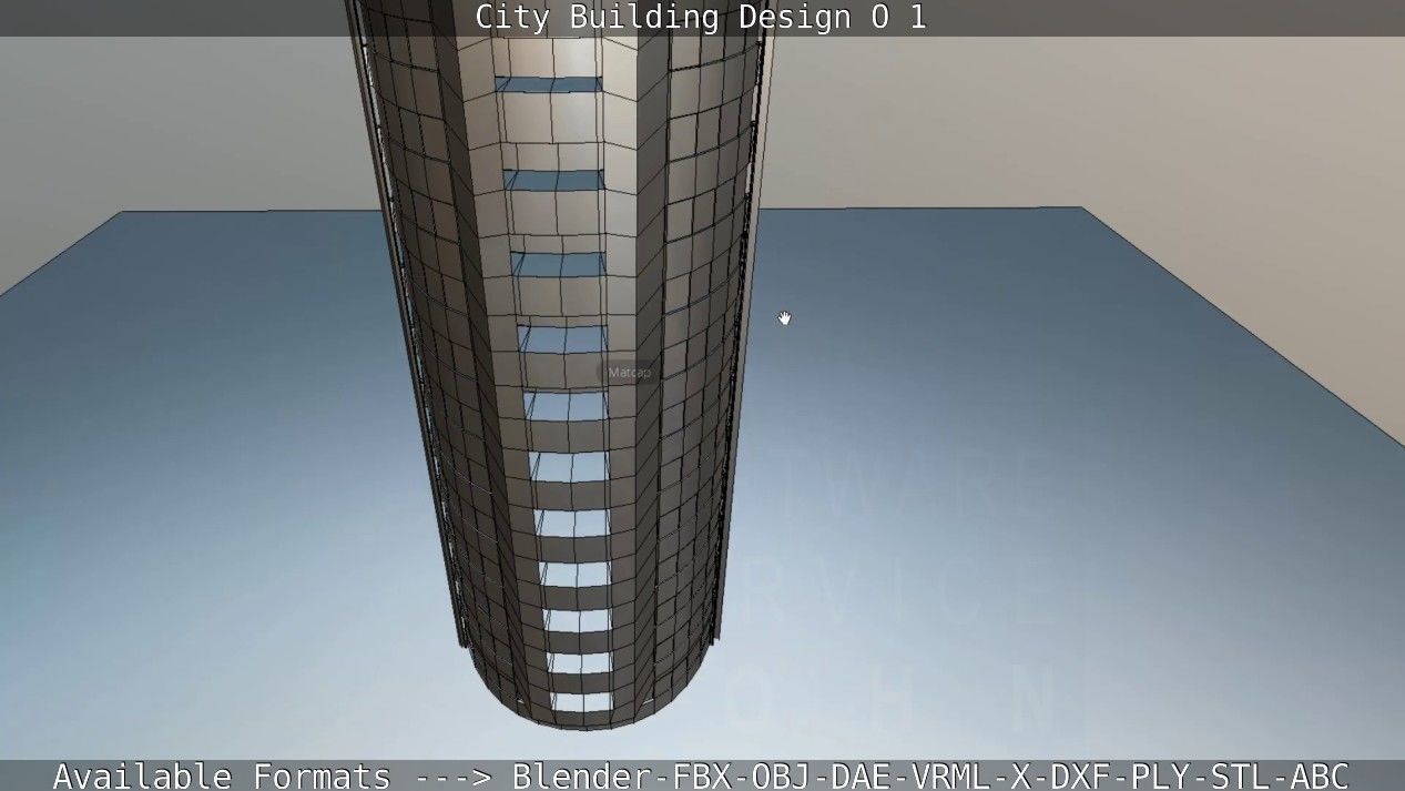 City Building Design O-1 Low-poly 3D model_47