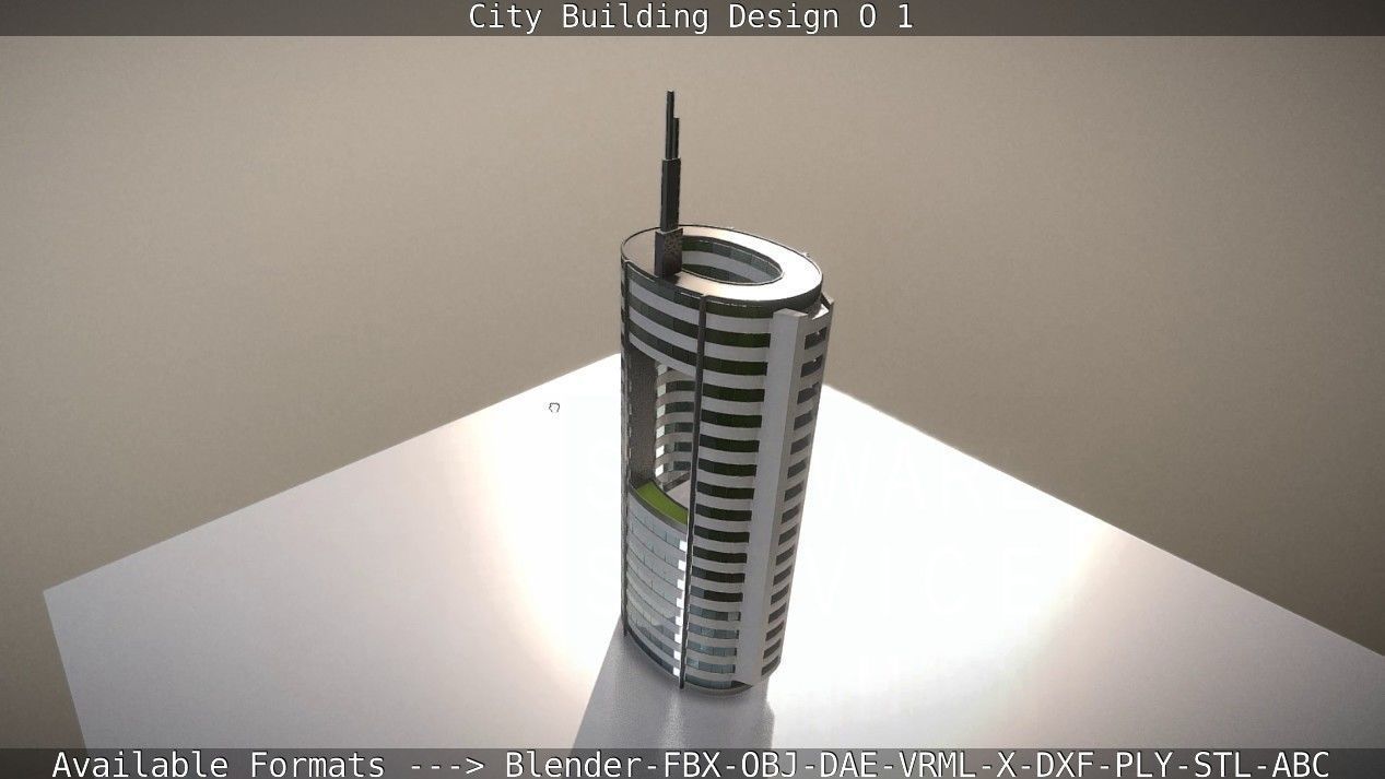 City Building Design O-1 Low-poly 3D model_101