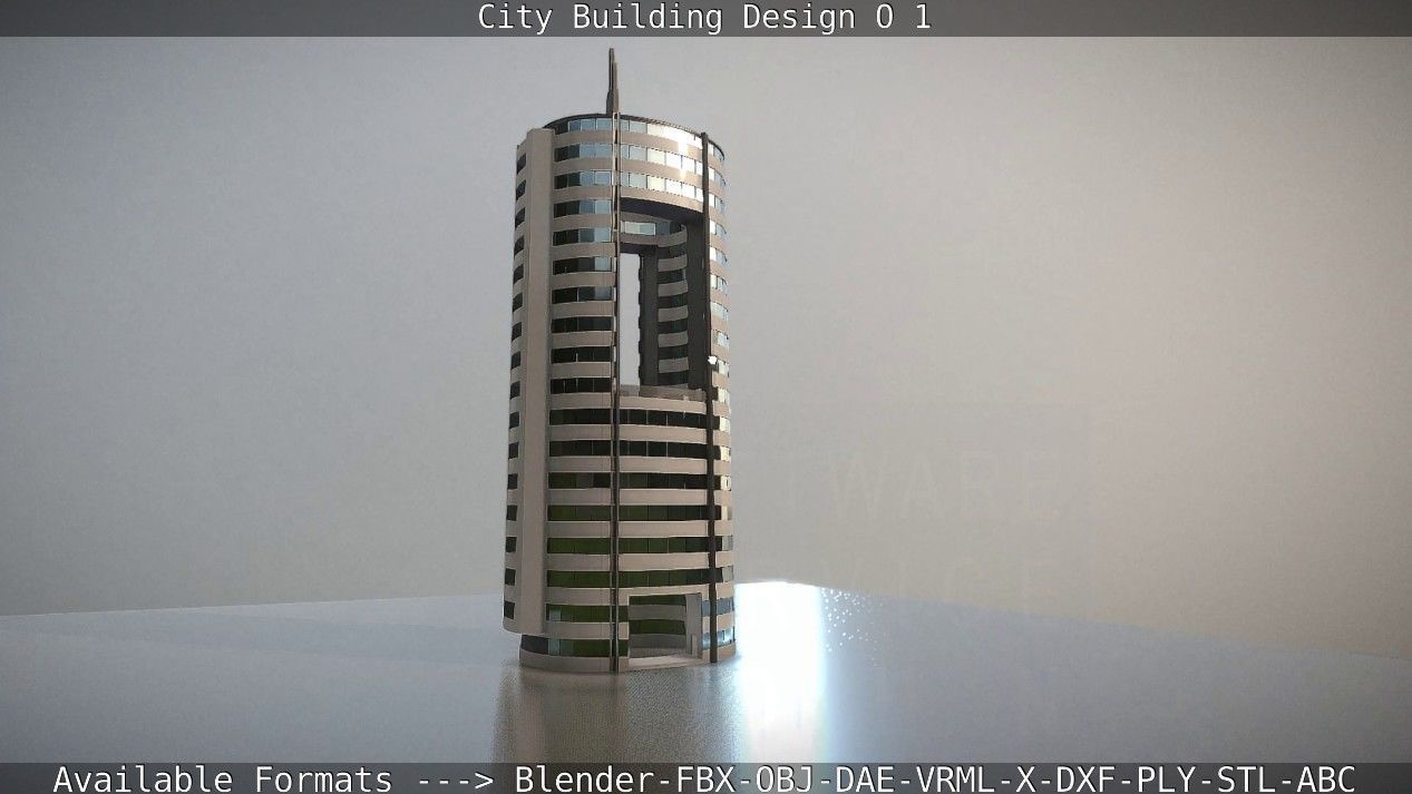 City Building Design O-1 Low-poly 3D model_90