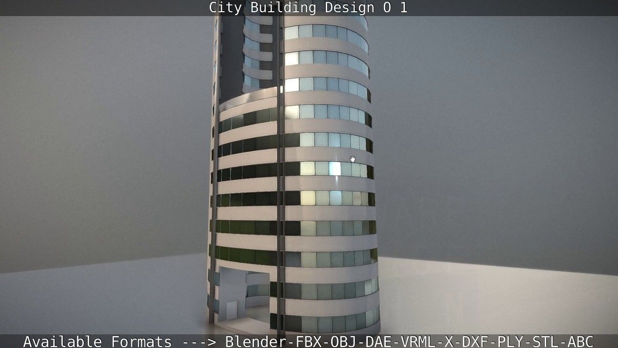 City Building Design O-1 Low-poly 3D model_36