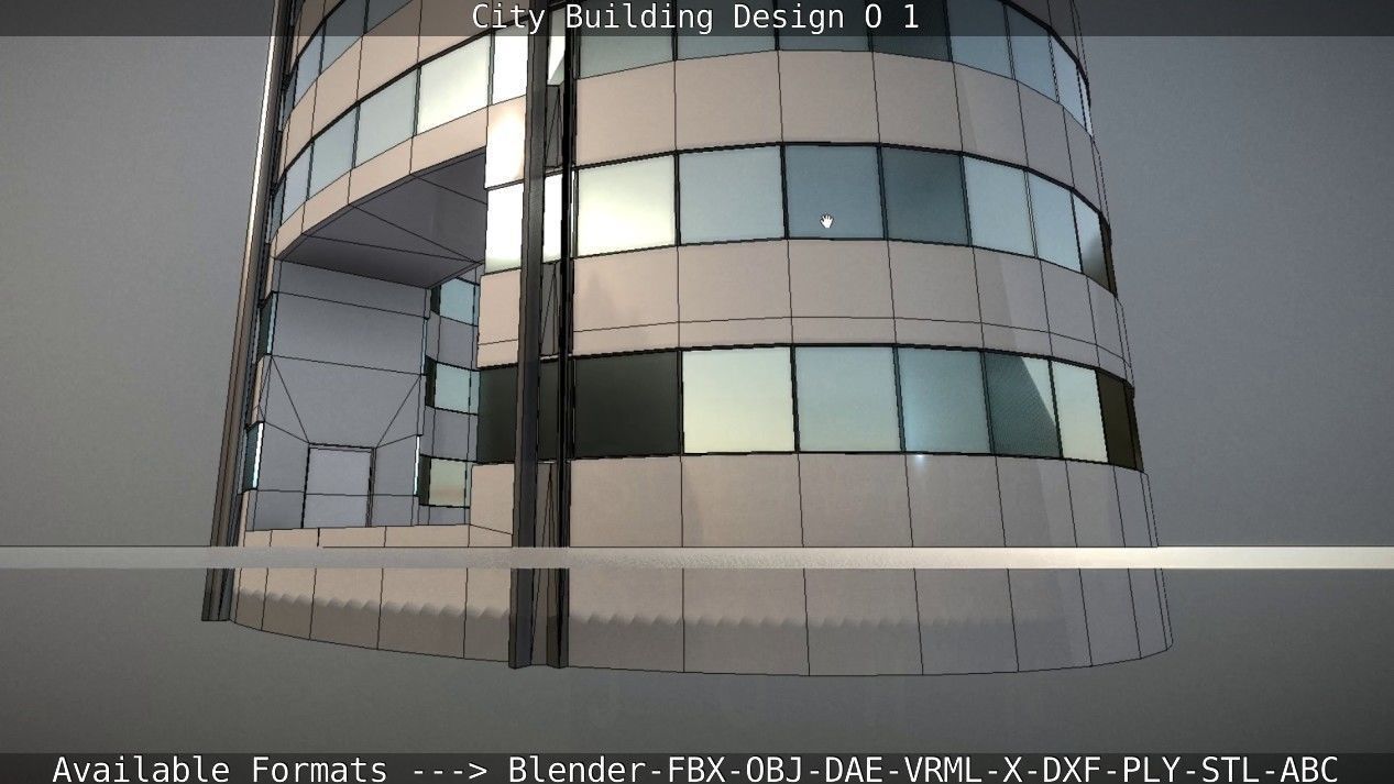 City Building Design O-1 Low-poly 3D model_70