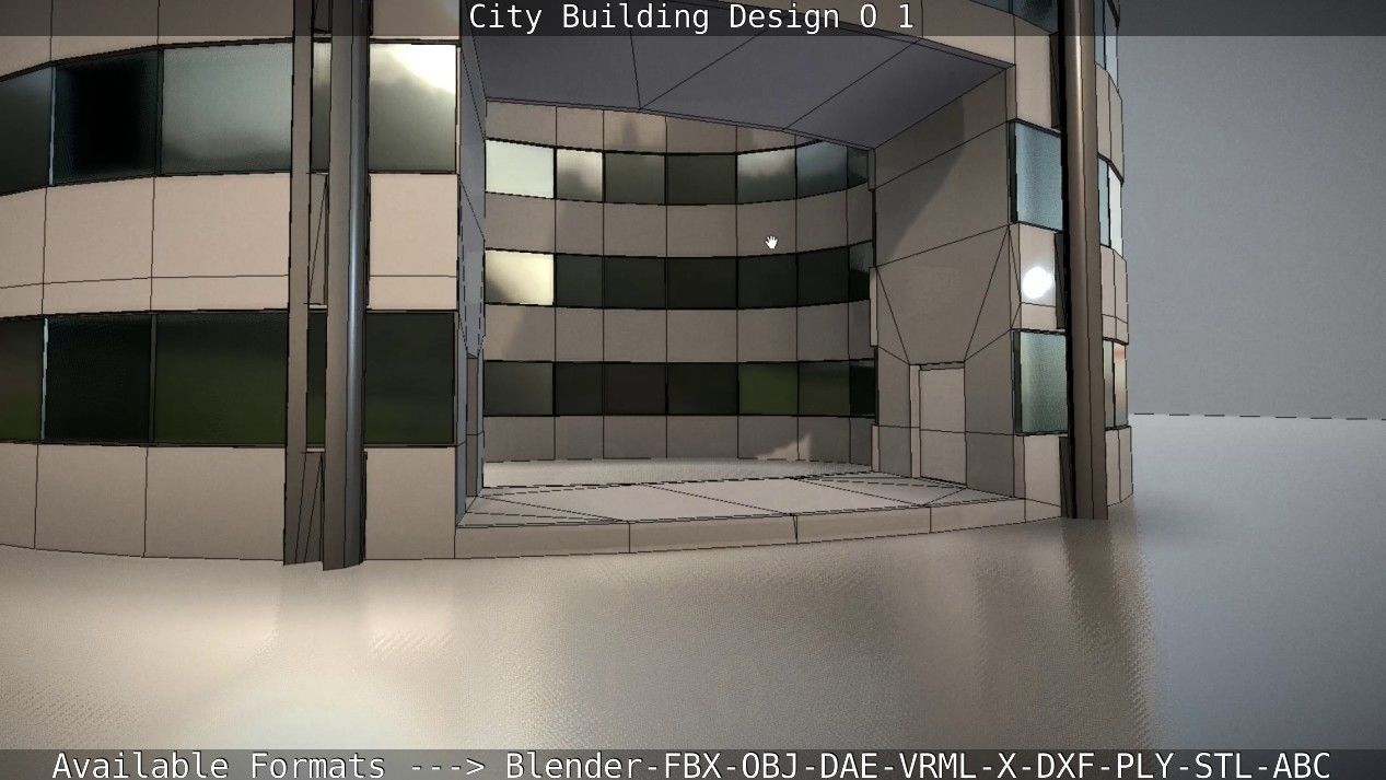 City Building Design O-1 Low-poly 3D model_40