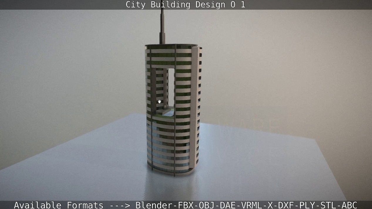 City Building Design O-1 Low-poly 3D model_17
