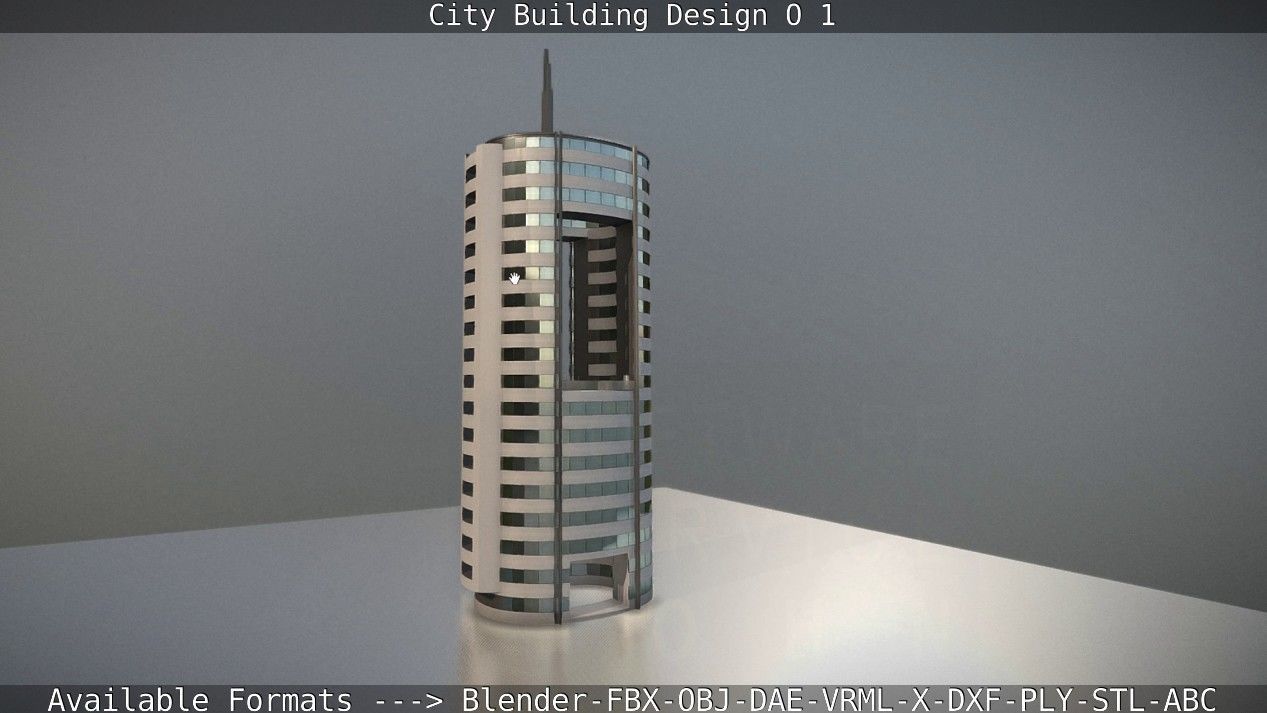 City Building Design O-1 Low-poly 3D model_12
