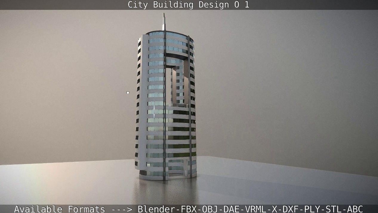 City Building Design O-1 Low-poly 3D model_92