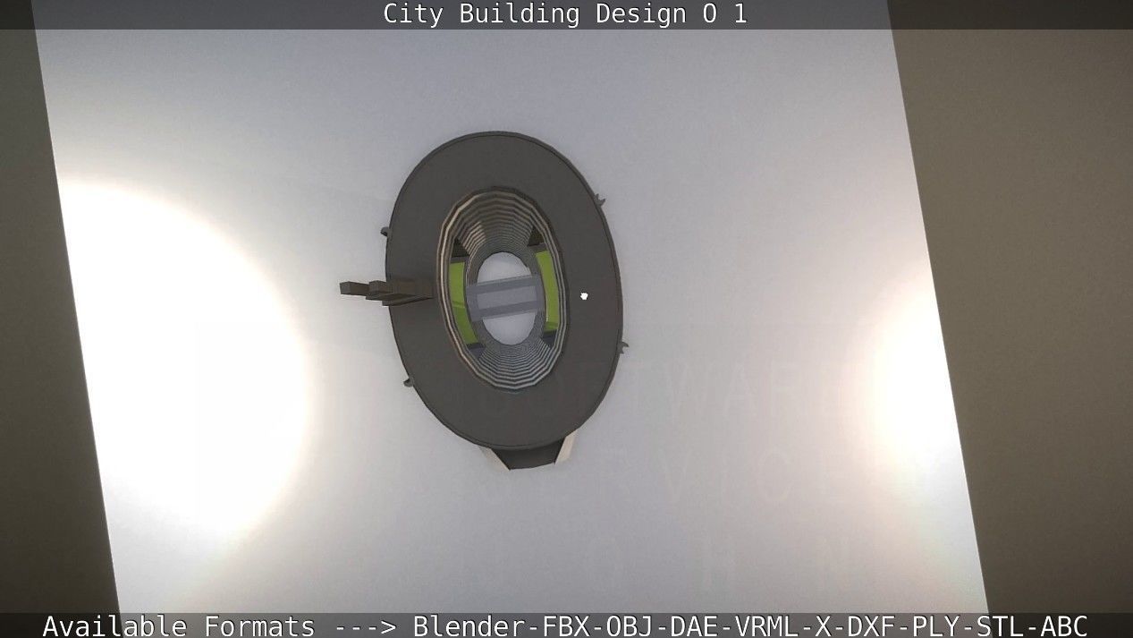 City Building Design O-1 Low-poly 3D model_29