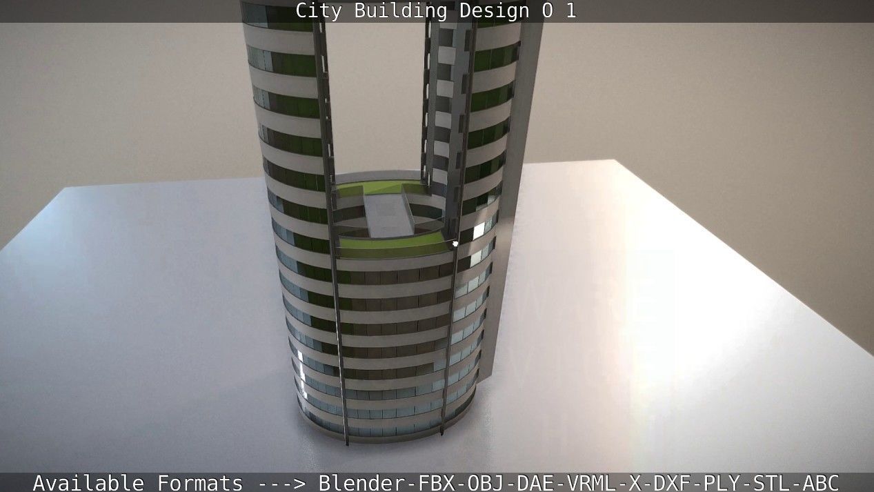 City Building Design O-1 Low-poly 3D model_19