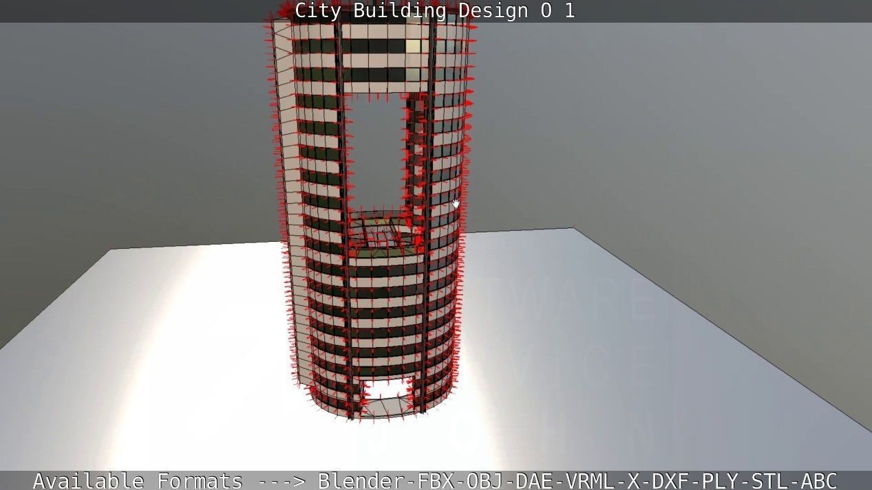 City Building Design O-1 Low-poly 3D model_56