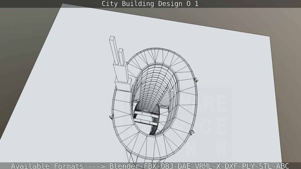 City Building Design O-1 Low-poly 3D model_50