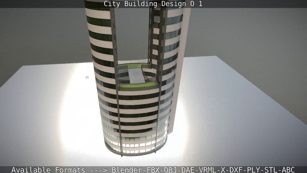 City Building Design O-1 Low-poly 3D model_21