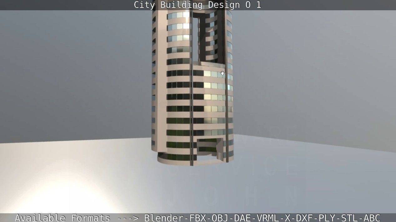 City Building Design O-1 Low-poly 3D model_65