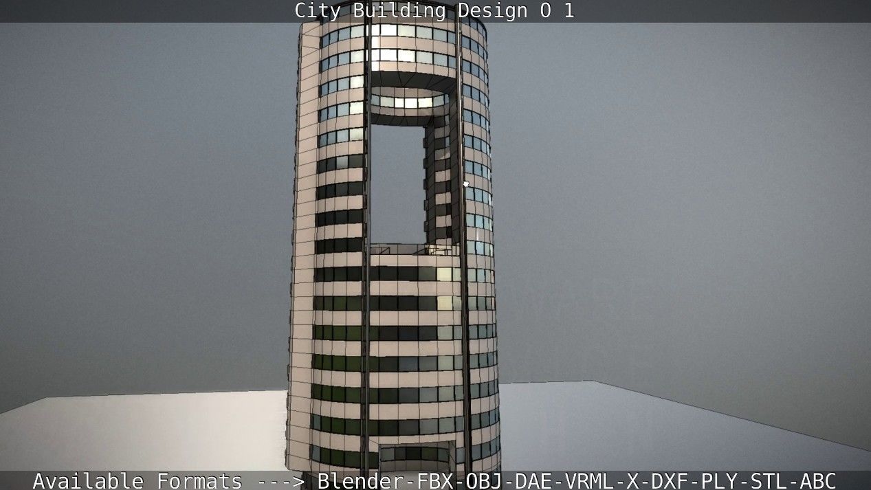 City Building Design O-1 Low-poly 3D model_88