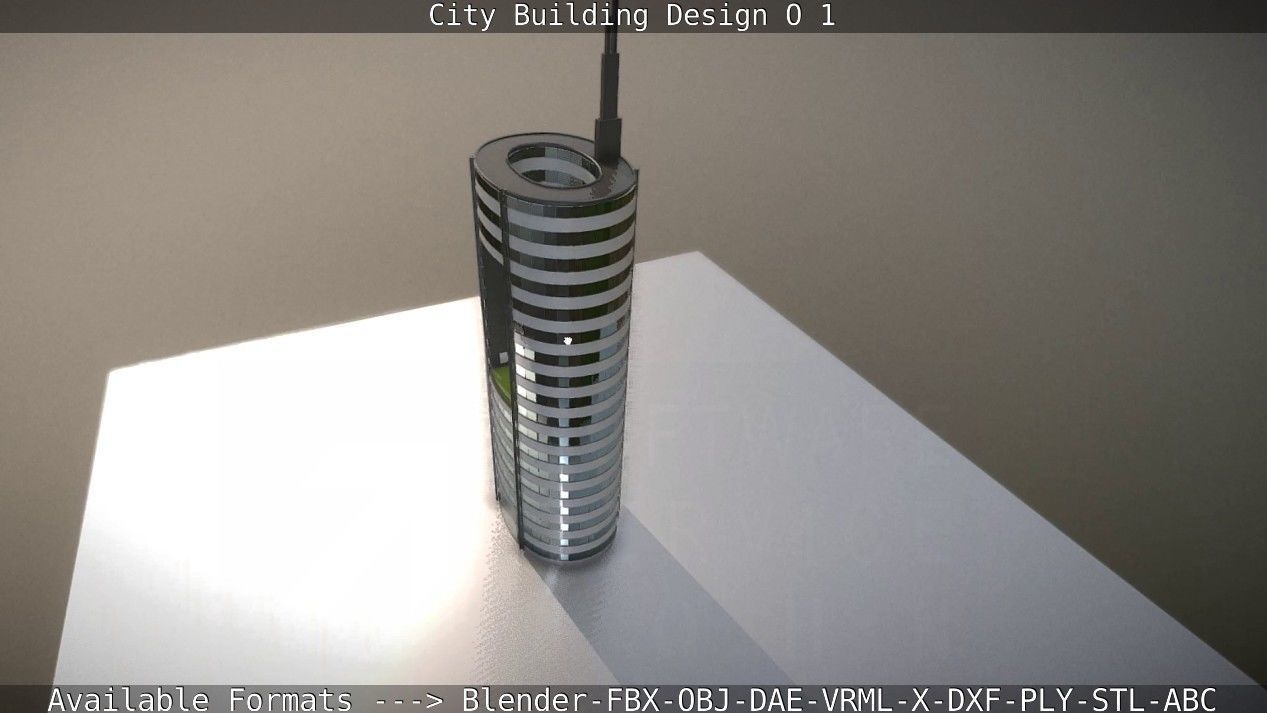 City Building Design O-1 Low-poly 3D model_15