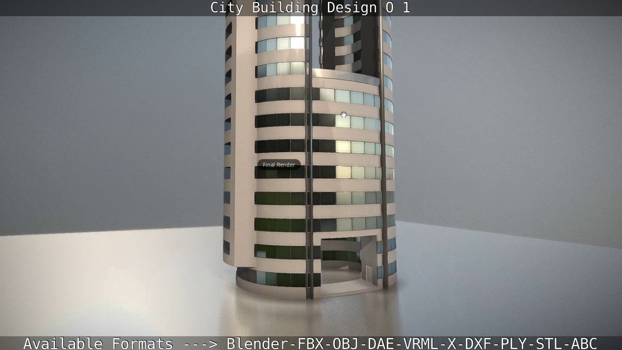 City Building Design O-1 Low-poly 3D model_66