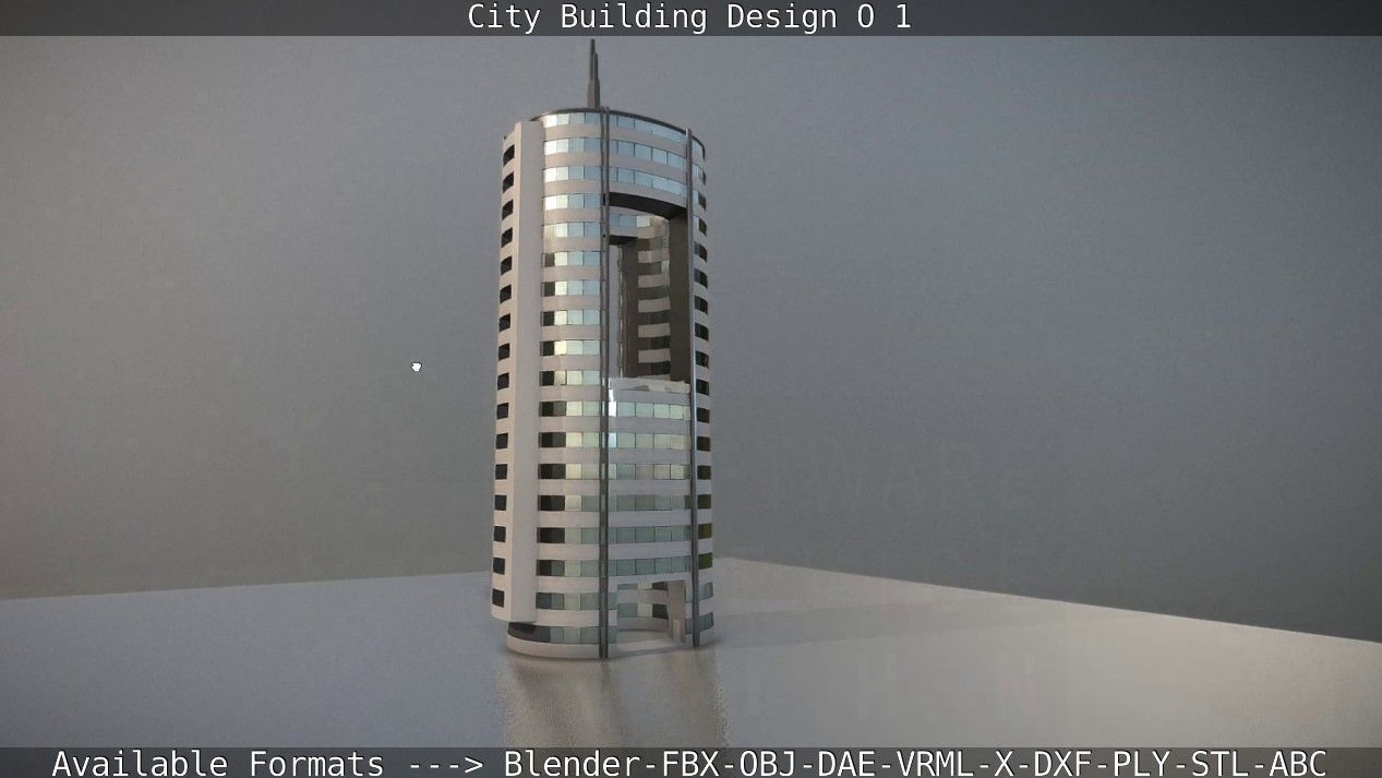 City Building Design O-1 Low-poly 3D model_93