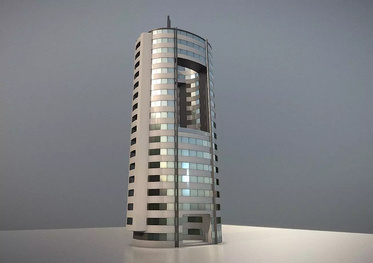 City Building Design O-1 Low-poly 3D model_0