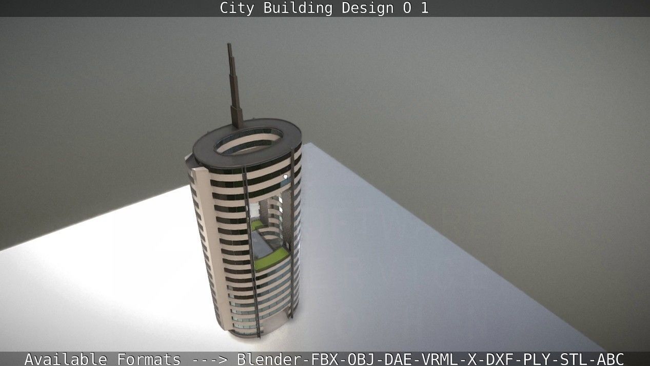City Building Design O-1 Low-poly 3D model_31