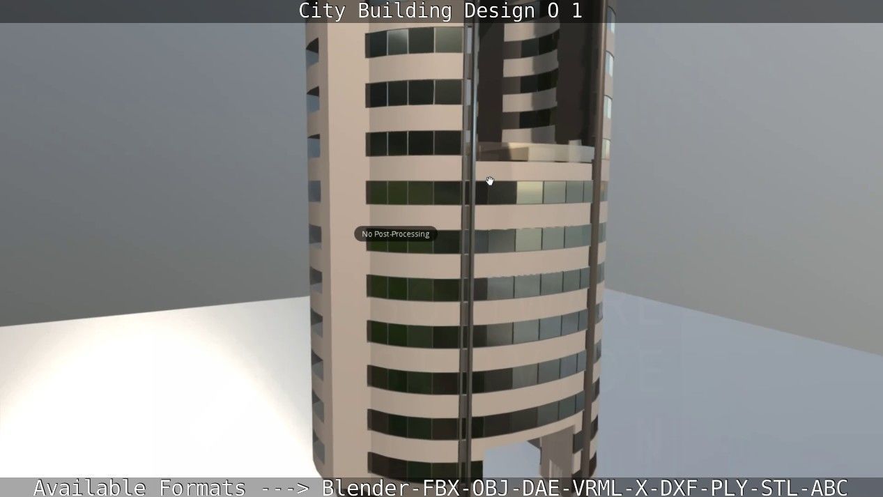 City Building Design O-1 Low-poly 3D model_64