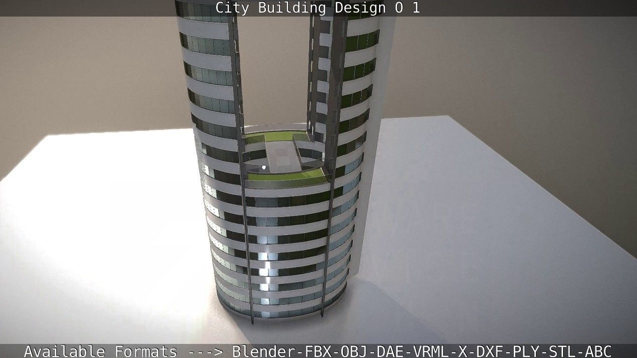 City Building Design O-1 Low-poly 3D model_20