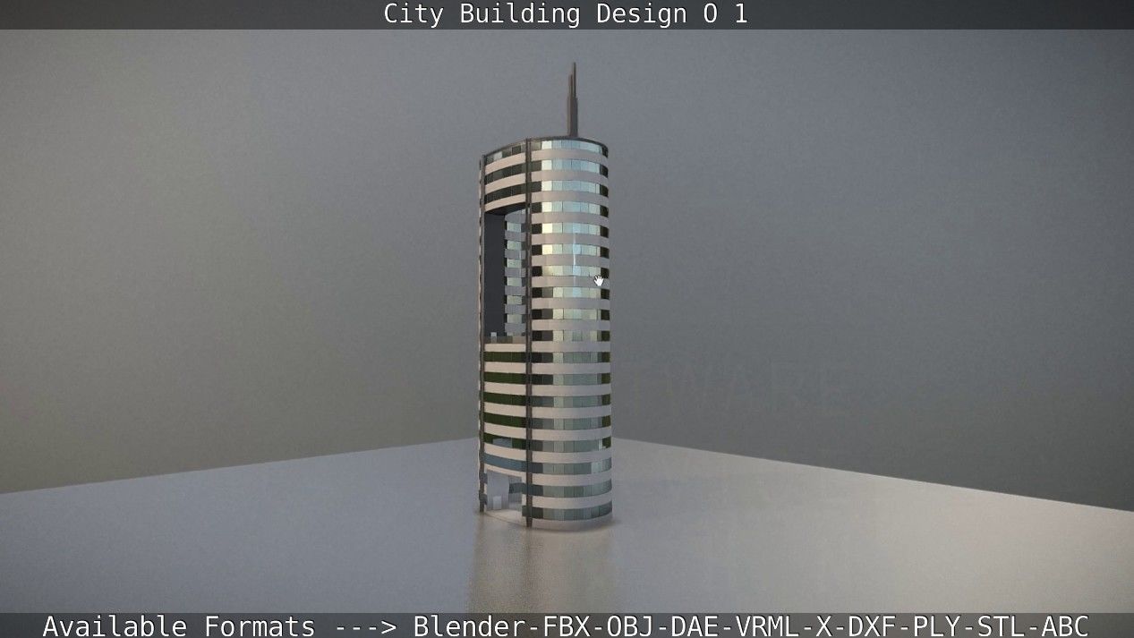 City Building Design O-1 Low-poly 3D model_33