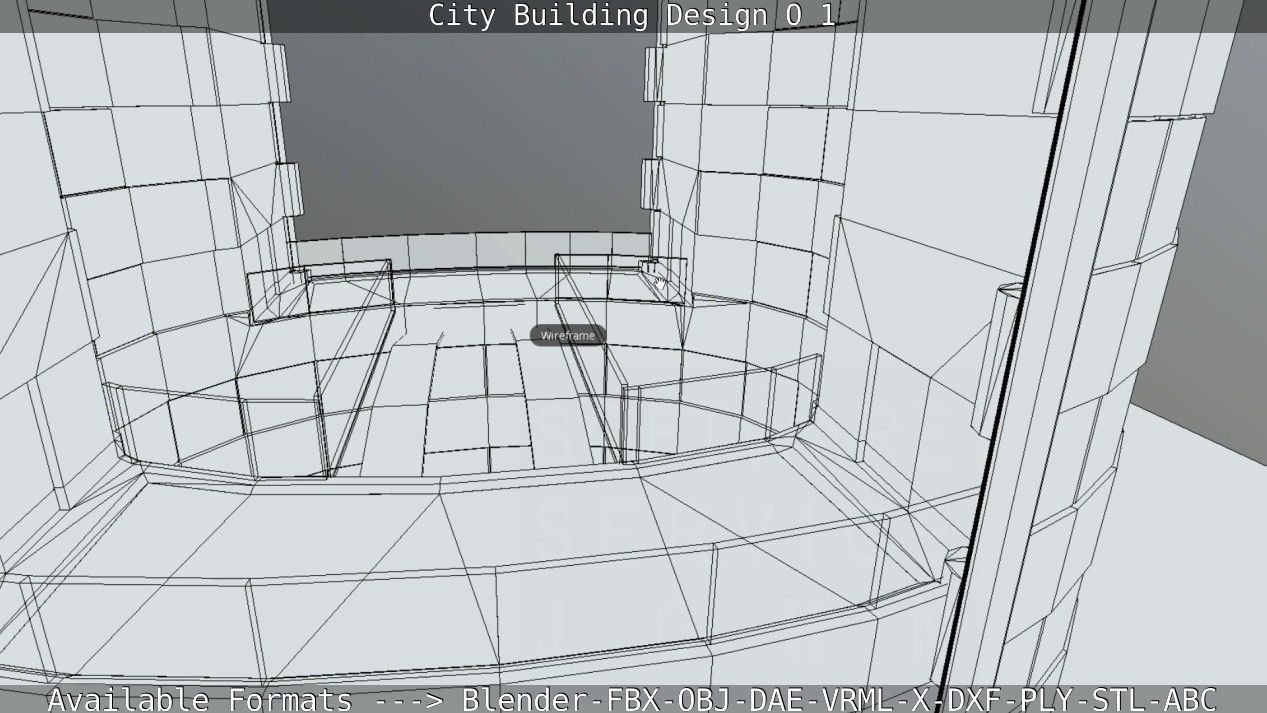 City Building Design O-1 Low-poly 3D model_59