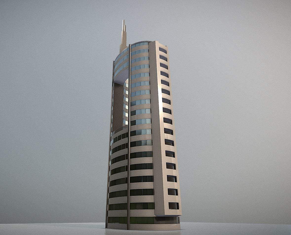 City Building Design O-1 Low-poly 3D model_3
