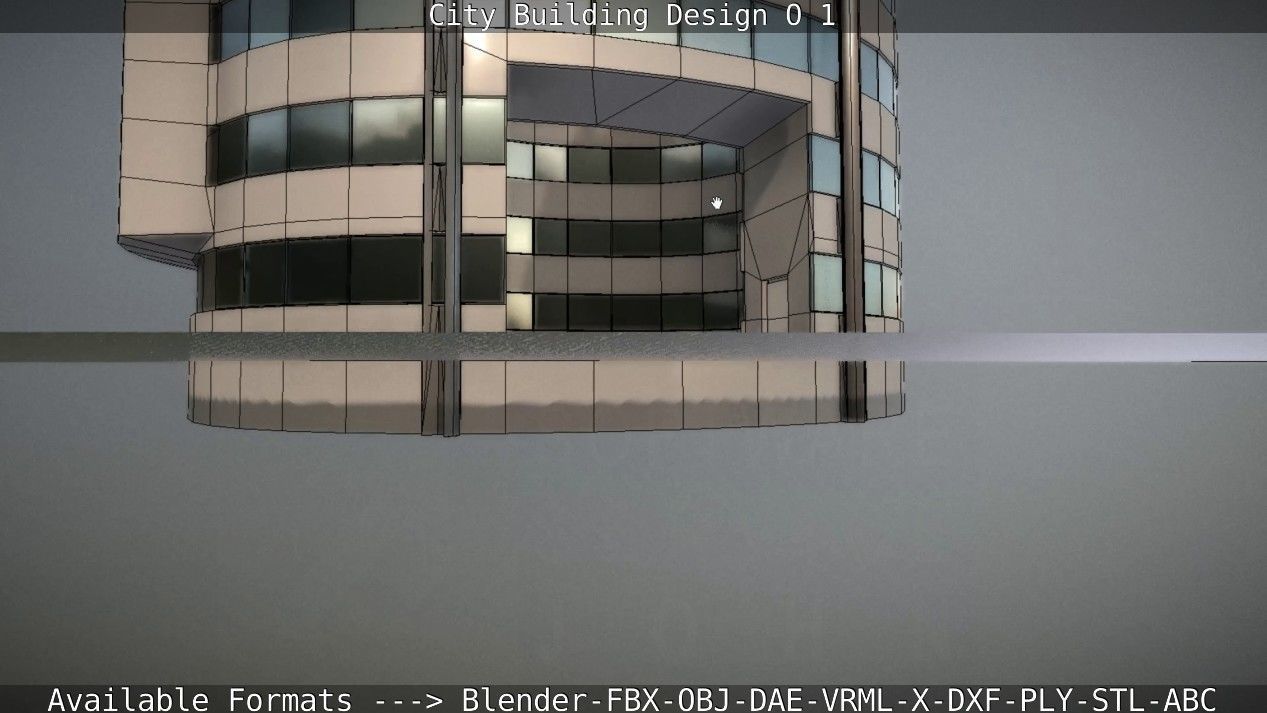 City Building Design O-1 Low-poly 3D model_39