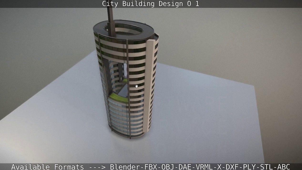 City Building Design O-1 Low-poly 3D model_94