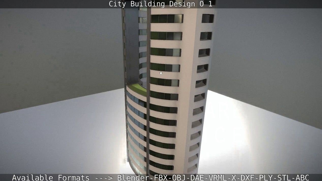 City Building Design O-1 Low-poly 3D model_22