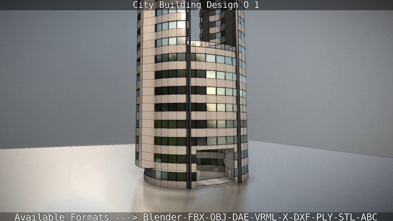 City Building Design O-1 Low-poly 3D model_67