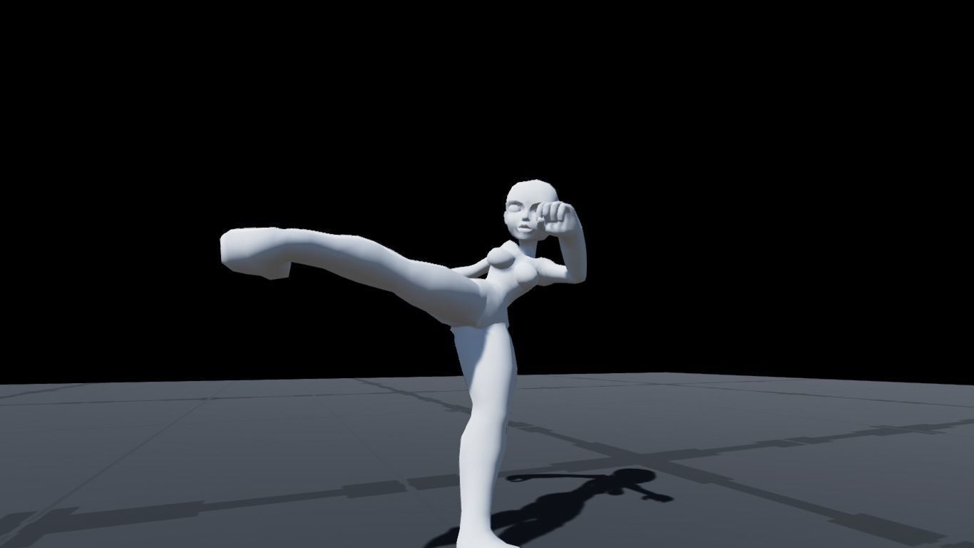 Stylized Female Base Mesh Low-poly 3D model_13