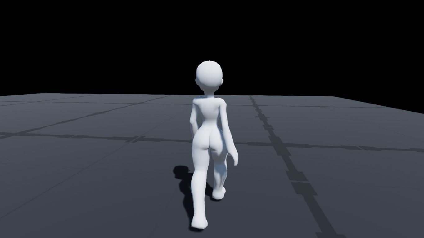 Stylized Female Base Mesh Low-poly 3D model_10