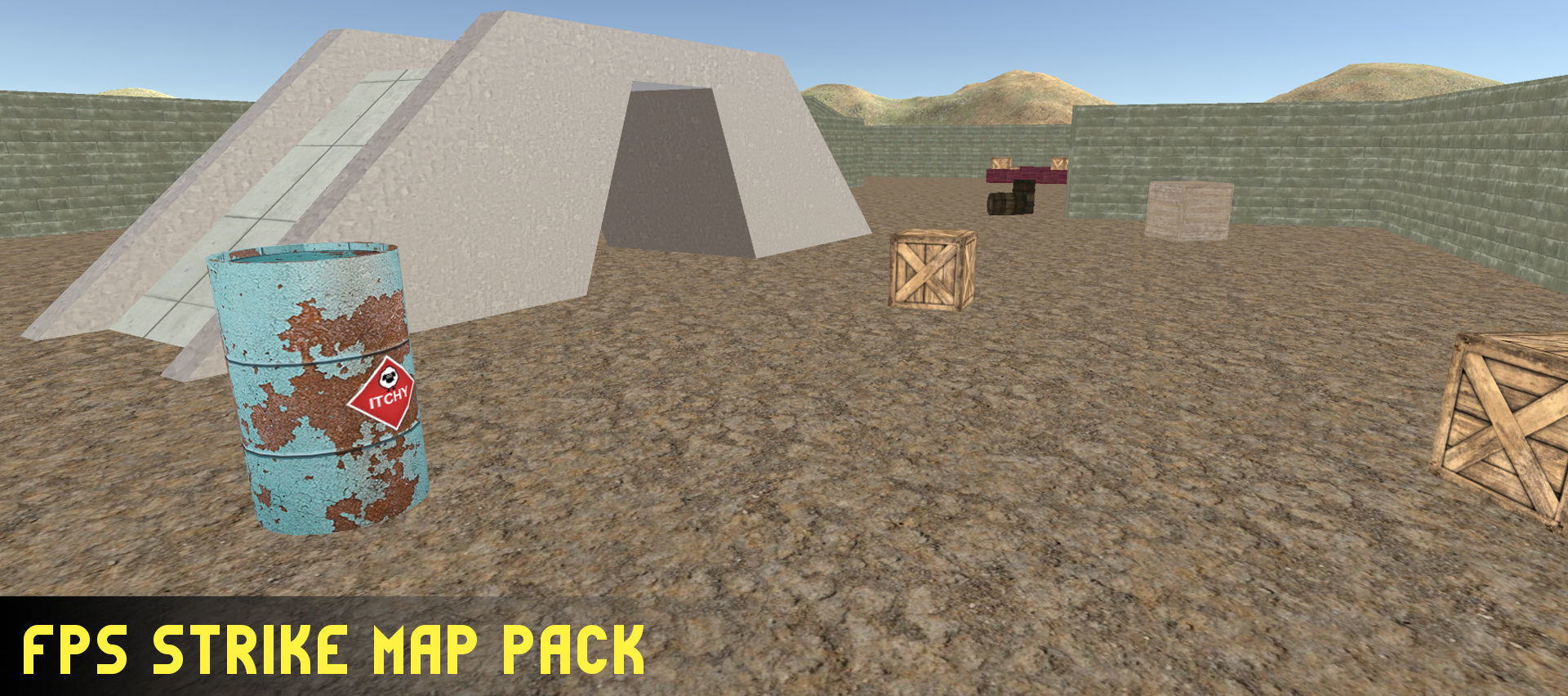 FPS Strike Map Low-poly 3D model_2