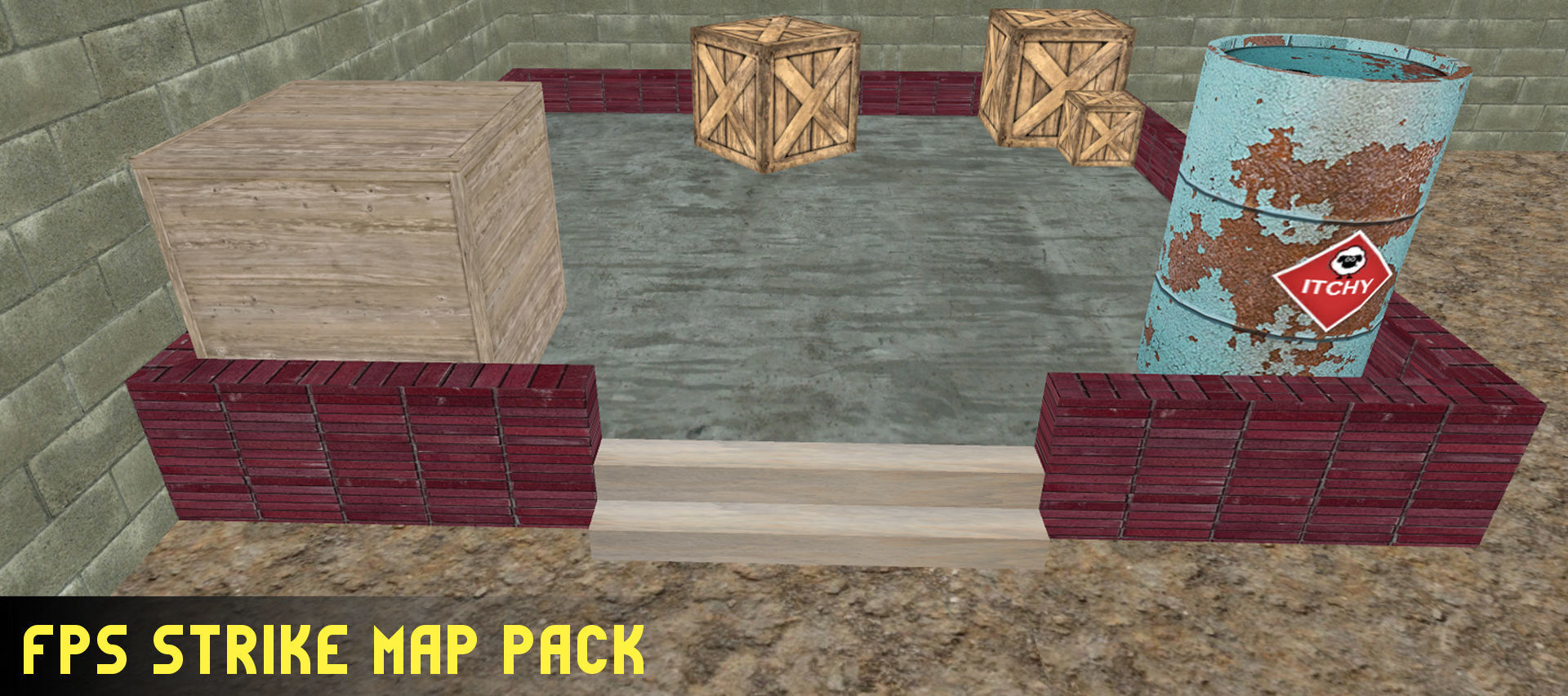 FPS Strike Map Low-poly 3D model_11