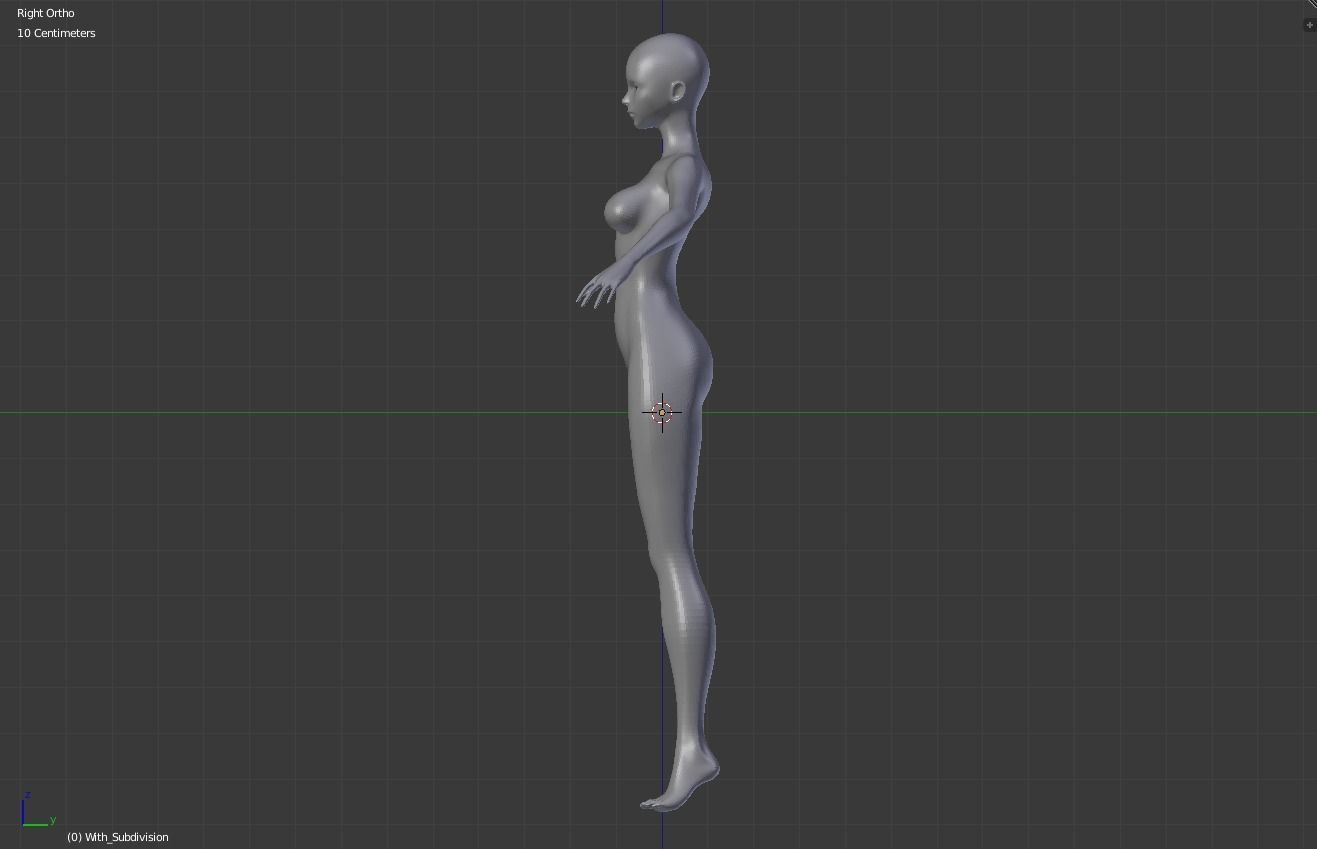 Female base body 3D model_3