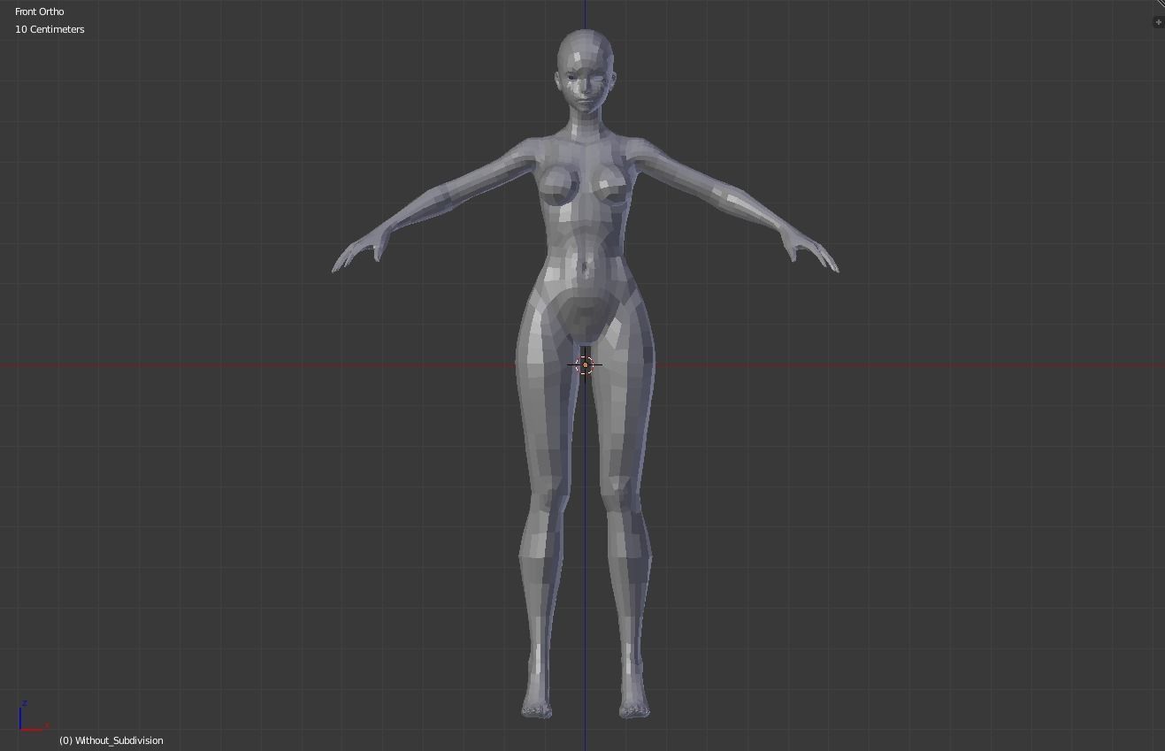 Female base body 3D model_1