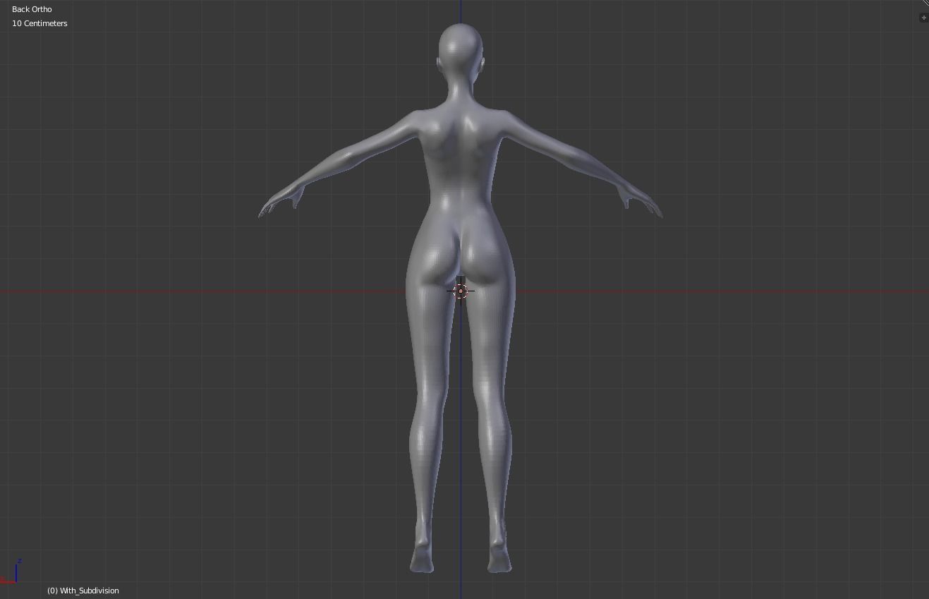 Female base body 3D model_4