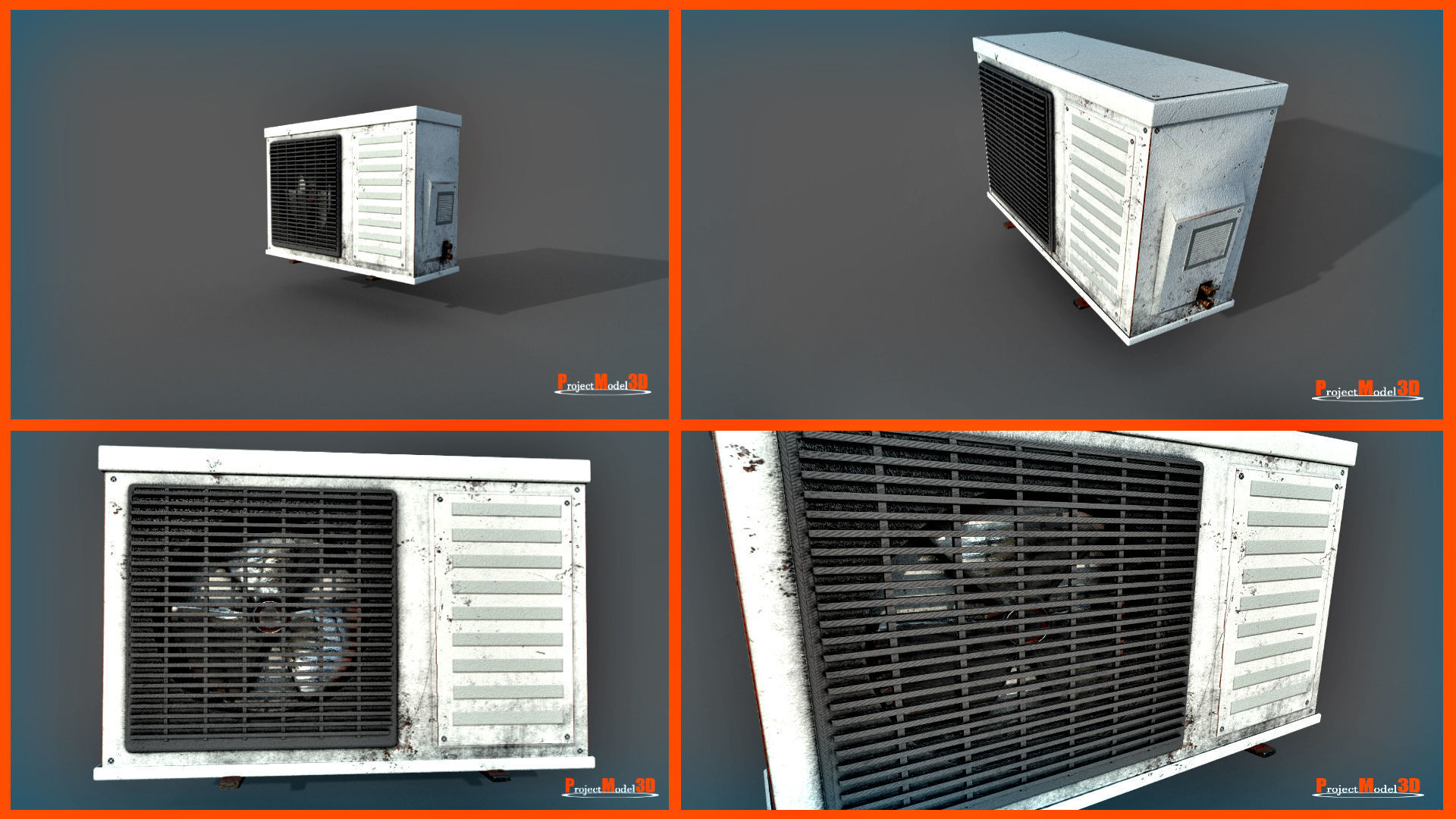 Air Conditioner  Version 001 Low-poly 3D model_1