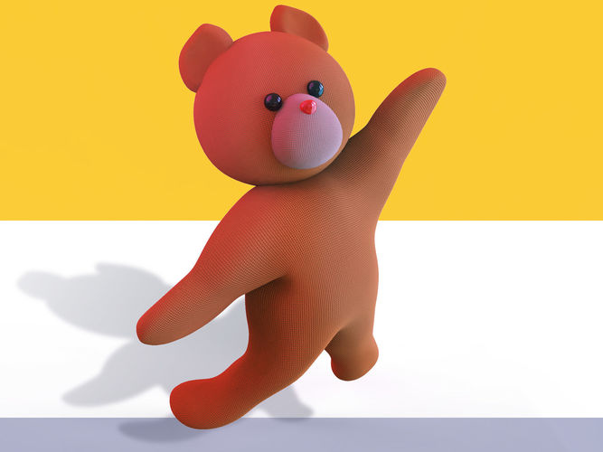 Teddy bear Low-poly 3D model
