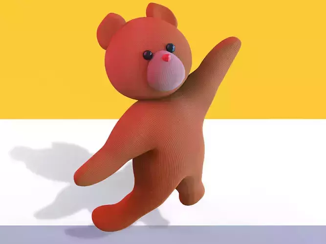 Teddy bear Low-poly 3D model