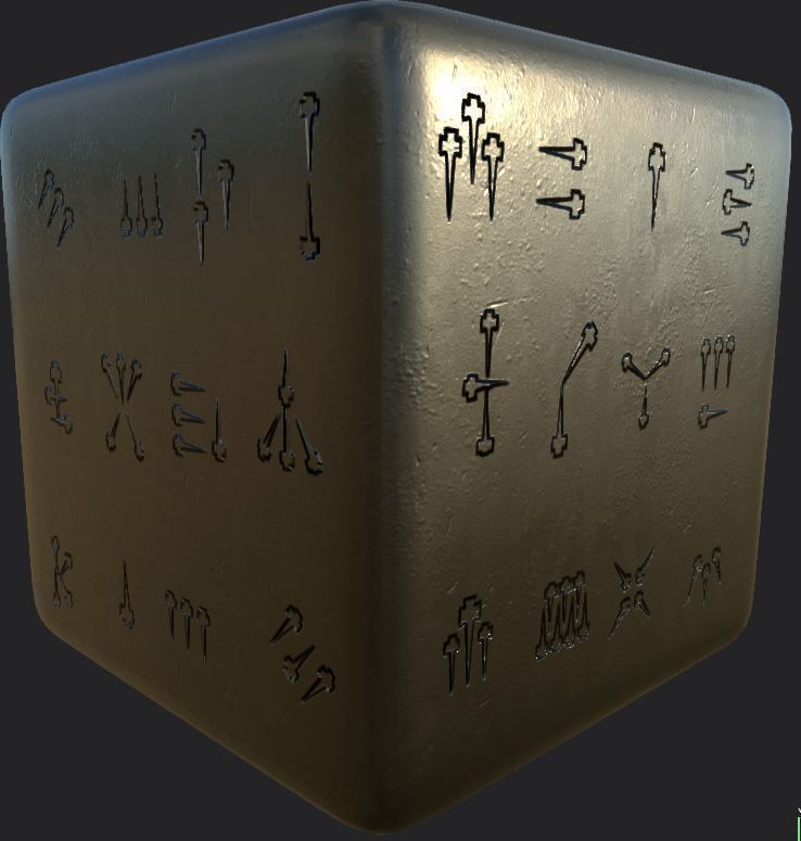 Ancient Magical Scripts set Height map Alpha Brushes decals Texture_19