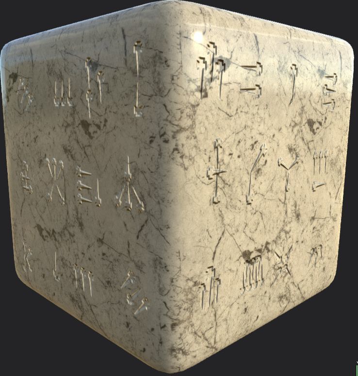 Ancient Magical Scripts set Height map Alpha Brushes decals Texture_23